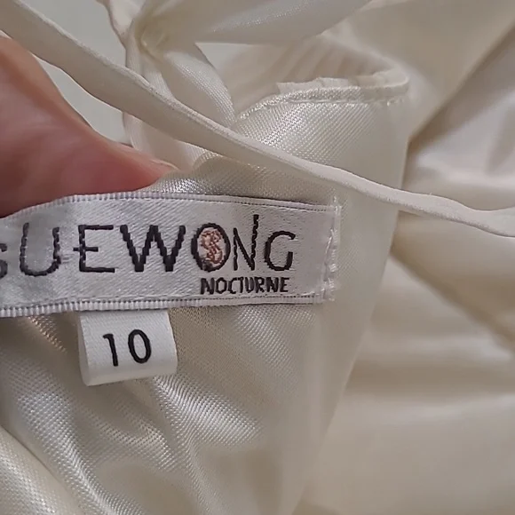 Sue Wong Nocturne Silk Dress Elegant Cream Floral Dress Wedding Party Size 10 - Picture 13 of 15